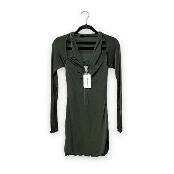NWT Lovers + Friends Marais Cutout Mini Dress Shrug in Olive Green Size XS - Picture 4 of 11